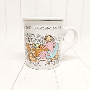 Hallmark Vintage 1986 Mug Mates Office Boss "RELAX THERE'S A WOMAN ON THE JOB!"